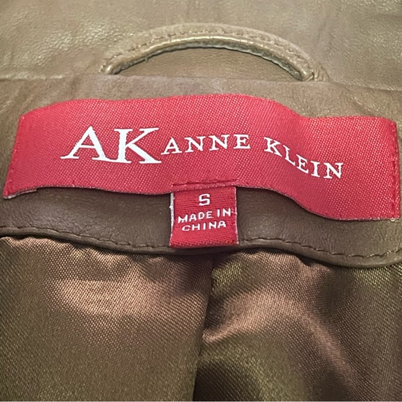 Anne Klein Y2K leather jacket size small cinnamon brown - Picture 3 of 8